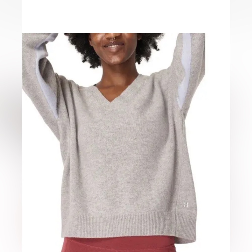 Sweaty Betty gray wool crop sweater size small